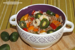 SerenaCucina - Insalata di farro, daikon gamberetti rosa e Nergi