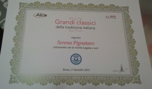 Premiazione contest "posta la ricetta£ di Alice e poste italiane