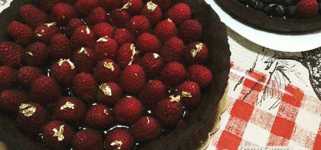 Crostata cioccolato e lamponi